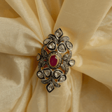 Padmini Tribhanga Statement Ruby-Diamond Ring