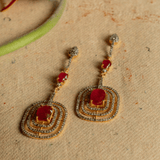 Surkh Ishq Ruby And Diamond Dangler Earrings