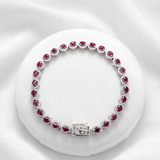The Rosette Window Single Layer Ruby Bracelet