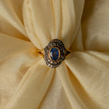 Chaubaagh Tanzanite Diamond Statement Halo Ring