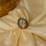 Manjri Chrome Tone Diamond Polki Ring