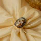 Manjri Chrome Tone Diamond Polki Ring