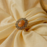Gul-E-Zar Begum Ring with Opal Centerpiece And Diamonds