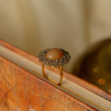 Gul-E-Zar Begum Ring with Opal Centerpiece And Diamonds