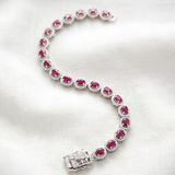 The Rosette Window Single Layer Ruby Bracelet