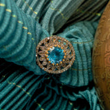Nur-E-Jahan Blue Topaz Statement Ring