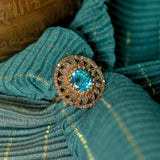 Nur-E-Jahan Blue Topaz Statement Ring