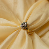 Meher Daily Wear Pear Shaped Diamond Polki Ring