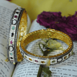 Ratnagiri Royal Polki Gemstone Bangle Set