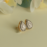 Swarn Pear Shape Diamond Polki Studs