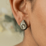 Swarn Pear Shape Diamond Polki Studs