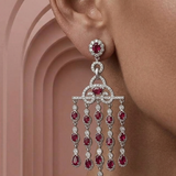 Anvaya Ruby Diamond Chandelier Earrings