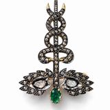 Ananta Shesha Emerald Brooch