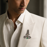 Ananta Shesha Emerald Brooch