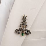 Ananta Shesha Emerald Brooch