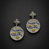 Pamukkale Ethiopian Opal Sapphire Diamond Earrings