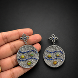 Pamukkale Ethiopian Opal Sapphire Diamond Earrings