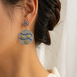 Pamukkale Ethiopian Opal Sapphire Diamond Earrings