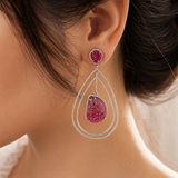 Yajnaseni Hand Carved Ruby Earrings