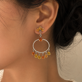Aureoles Yellow Tourmaline Chandelier Earrings