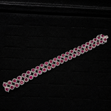 The Rosette Window Double Layer Ruby Bracelet