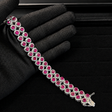 The Rosette Window Double Layer Ruby Bracelet