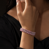 The Rosette Window Double Layer Ruby Bracelet