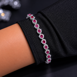 The Rosette Window Single Layer Ruby Bracelet