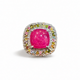 Manikya Ratnarekha Multitourmaline Ruby Centrepiece & Diamond Statement Ring