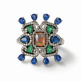 Neela Darbaar & Opaline Bed Fine Artisanal Statement Ring