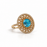 Nur-E-Jahan Blue Topaz Statement Ring