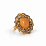 Gul-E-Zar Begum Ring with Opal Centerpiece And Diamonds