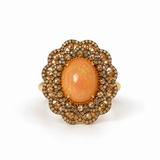 Gul-E-Zar Begum Ring with Opal Centerpiece And Diamonds