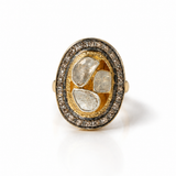 Manjri Chrome Tone Diamond Polki Ring