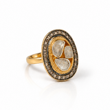 Manjri Chrome Tone Diamond Polki Ring