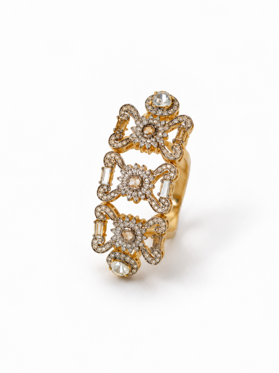 Chaand Raag Double Shank Full Finger Statement Ring