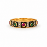 Kashi Chrome Tone Diamond Band Ring