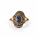 Chaubaagh Tanzanite Diamond Statement Halo Ring