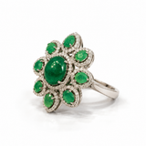 Panna Verdant Emerald & Diamond Flower Ring