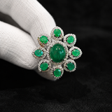 Panna Verdant Emerald & Diamond Flower Ring