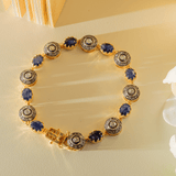 Abyssal Starcut Blue Sapphire And Polki Diamond Link Bracelet