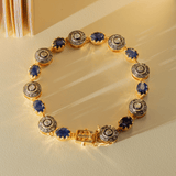 Abyssal Starcut Blue Sapphire And Polki Diamond Link Bracelet
