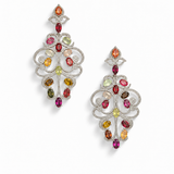 Gulzar Multi Tourmaline Diamond Cocktail Earrings