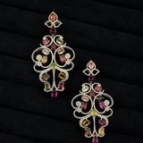 Gulzar Multi Tourmaline Diamond Cocktail Earrings