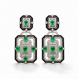 Mayasabha Emerald Chamber Diamond Earrings
