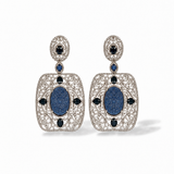 Mehr Blue Sapphire Diamond Statement Earrings