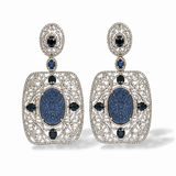 Mehr Blue Sapphire Diamond Statement Earrings