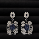 Mehr Blue Sapphire Diamond Statement Earrings