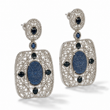 Mehr Blue Sapphire Diamond Statement Earrings