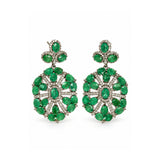 Midori Emerald And Diamond Statement Dangler Earrings